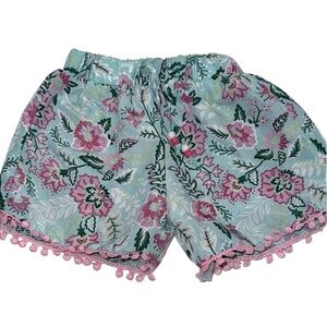 Floral little girls Shorts in Green and Pink size 3T